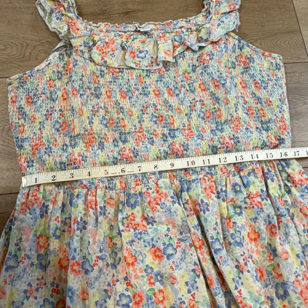 Old Navy Womens XL Floral Smocked Tiered Maxi Dress Ruffle Sleeveless Boho - Picture 7 of 7